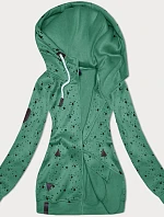 Dámska mikina na zips s kapucňou v zelenej farbe (2313)