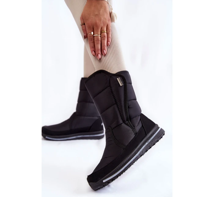 Damskie Śniegowce Na Rzep Progress PROGJ-22-128 Czarne