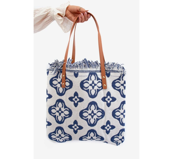 Vzorovaná velká plážová taška bílá model 21662145 - Boto