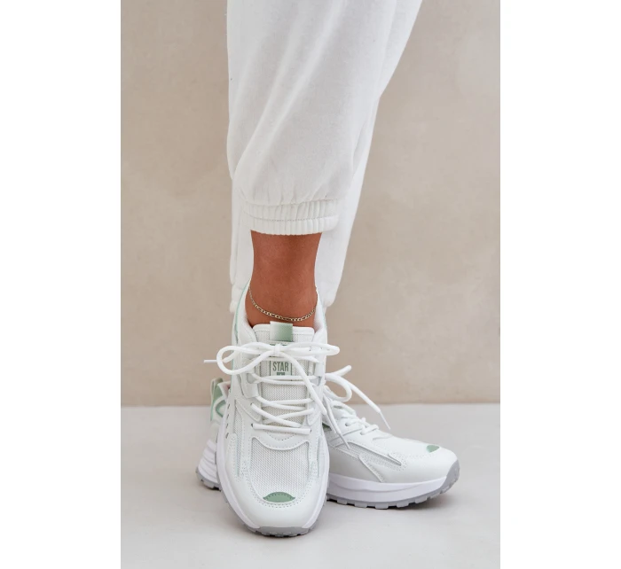 Buty Sportowe Damskie Big Star NN274A095 HI-POLY SYSTEM Biało-Zielone Buty Sportowe Damskie Big Star NN274A095 HI-POLY SYSTEM Biało-Zielone