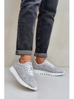 Semišové Vzorované Sportovní Boty Na Platformě S D&A Stříbrné model 21686203 - S.Barski