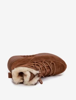 Dámske semišové snežnice s kožušinou Big Star - hnedé