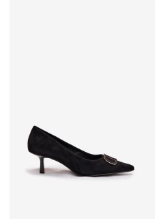 Dámske lodičky s ozdobnými detailmi Amelora - čierne