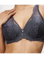 Dámská podprsenka Wild Peony Florale WP tmavě šedá - Triumph