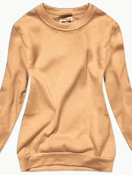 Dámska rebrovaná mikina s golierom v nude farbe (W01-160)