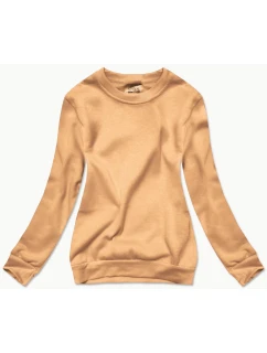 Dámska rebrovaná mikina s golierom v nude farbe (W01-160)