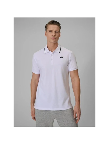 Pánske polo tričko s klasickým strihom 4F 4FRMM00TPTSM0940-10S Pánske polo tričko s klasickým strihom 4F 4FRMM00TPTSM0940-10S