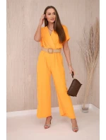 Kombinéza s ozdobným pásom oranžová