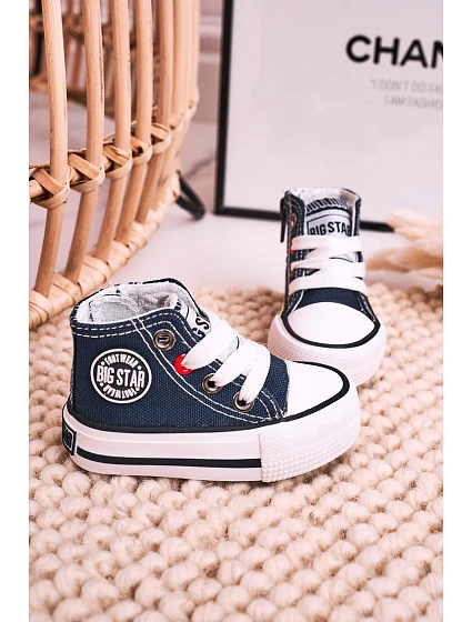 Dětské Tenisky Vysoké Se Zipem BIG STAR model 21545337 Tmavě Modré - Big Star Shoes Dětské Tenisky Vysoké Se Zipem BIG STAR model 21545337 Tmavě Modré - Big Star Shoes