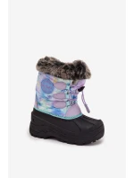 Dětské sněhule pro dívky s kožíškem a stahovák Lee Cooper LCJ-25-10-3778 Fialové