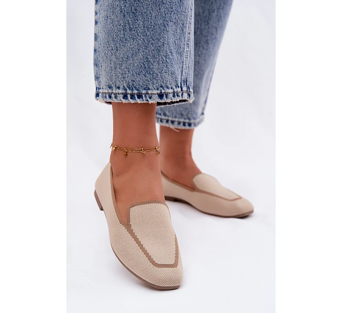 Dámské mokasíny z Ploché Béžové model 22122481 - Boto