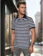 Pánska pruhovaná polokošeľa tmavomodrá FashionStreet PX0641