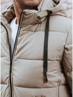 Pánská prošívaná zimní bunda s kapucí světle béžová Dstreet model 21991486 - FashionStreet