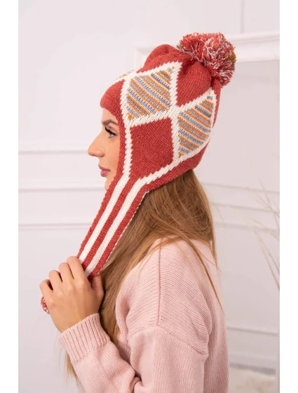 Dámska klapka na uši Eunika K322 červená Dámska klapka na uši Eunika K322 červená