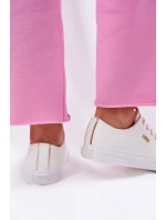 Trampki Damskie Z Eko Skóry Big Star RR274748 Białe Trampki Damskie Z Eko Skóry Big Star RR274748 Białe