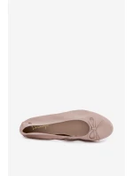 Skórzane Baleriny Damskie Maciejka P6800-04 Beżowe