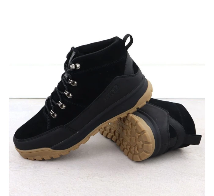 Pánské kožené trapery černé model 21905156 - Big Star Pánské kožené trapery černé model 21905156 - Big Star