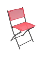 BALKÓNOVÝ NÁBYTOK SADA OKRÚHLY STÔL A 2 SKLADACIE STOLIČKY ČERVENÁ