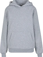 Build your Brand BY 289 Dámska mikina s kapucňou v oversize štýle „Fluffy“ 56.0289 melírovaná sivá