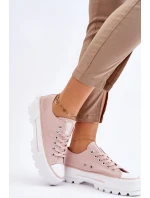 Materiałowe Trampki Na Platformie Big Star LL274151 Nude Materiałowe Trampki Na Platformie Big Star LL274151 Nude