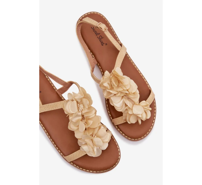 Dámské sandály Ploché s Ozdobnými Zlaté model 21961016 - Boto