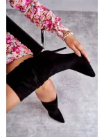 Dámske mačkané čižmy Čierne Laguna