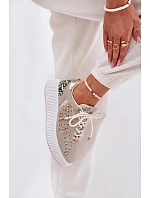 Dámská sportovní obuv YY-157 béžová s bílou - Step in style