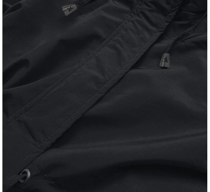 Tenká černá bunda parka s ozdobným lemováním model 18160247 - J.STYLE