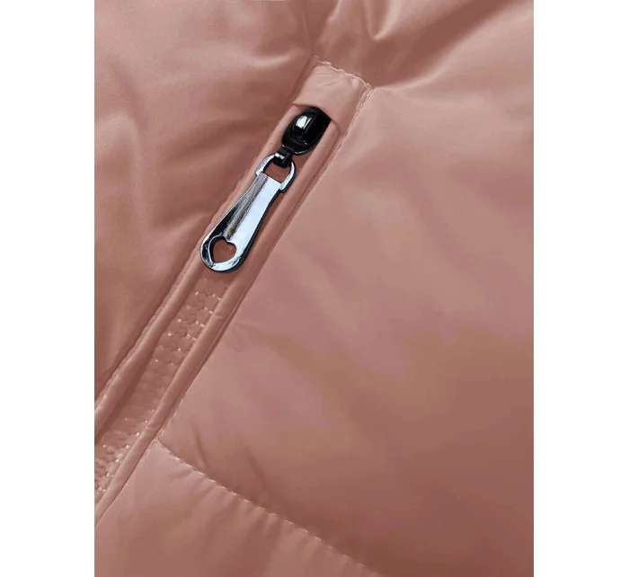 Dámske krátke tričko bez goliera ružové (16M9092-51)