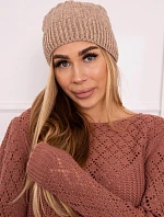 Fleecová čiapka Anna K238 tmavo béžová