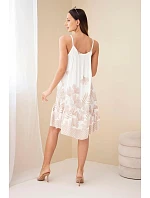 Dámské šaty na ramínkách s potiskem béžová