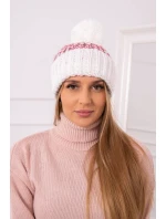 Dámská čepice Ellen s bambulí model 18751771 bílá - K-Fashion