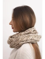 Dámsky vlnený vlnený šál na zimu KN24 tmavo béžový Dámsky vlnený vlnený šál na zimu KN24 tmavo béžový