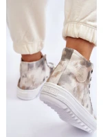 Dámské tenisky High Big Star model 21608921 Bílá a zelená - Big Star Shoes Dámské tenisky High Big Star model 21608921 Bílá a zelená - Big Star Shoes