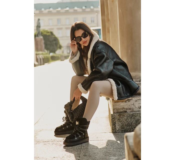 Śniegowce Na Platformie Wegańskie D.Franklin DFSH370004 Czarne Śniegowce Na Platformie Wegańskie D.Franklin DFSH370004 Czarne