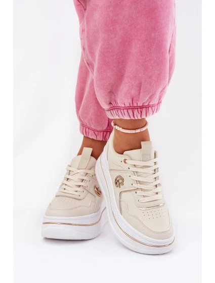 Dámské Sportovní Boty Na Platformě Béžové model 21687804 - Boto