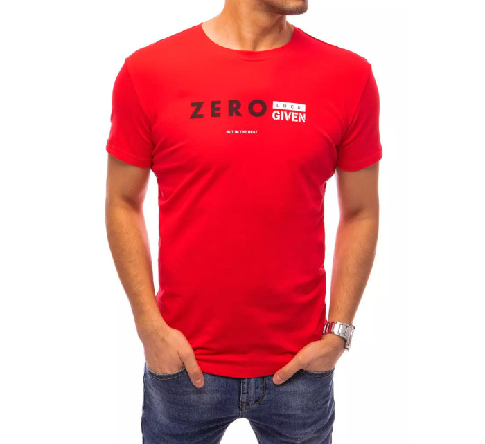 Červené pánske tričko Dstreet RX4742 s potlačou
