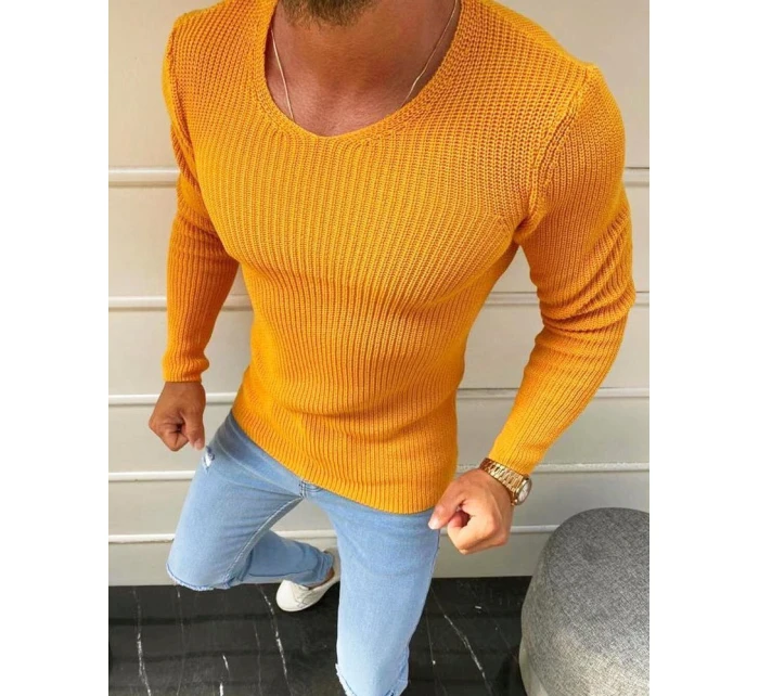 Pánský svetr přes hlavu žlutý model 21962590 - FashionStreet