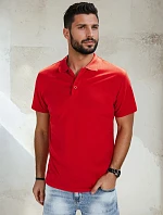 Pánske červené bavlnené polo tričko FashionStreet PX0515