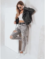 Dámske push up džínsy s dierami sivé FashionStreet UY2780