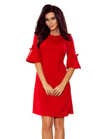 Červené dámské trapézové šaty s rozšířenými rukávy model 6703289 - numoco