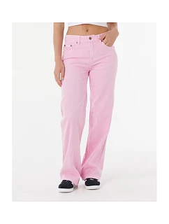 Nohavice RIP CURL AGGIE RELAXED JEANS, ružové