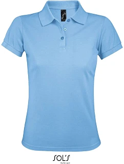 SOL'S Prime Women Dámske piqué polo z hustej bavlny 25.0573 nebovo modré