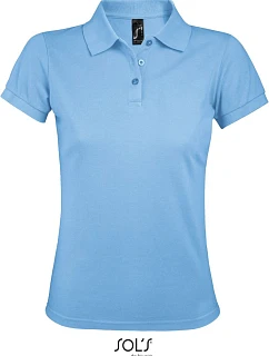 SOL'S Prime Women Dámske piqué polo z hustej bavlny 25.0573 nebovo modré