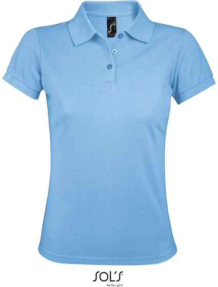 SOL'S Prime Women Dámske piqué polo z hustej bavlny 25.0573 nebovo modré