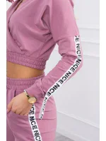 Sada s ozdobnými stuhami tmavo ružová