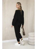 Viskózový komplet teplákové + kalhoty černý Viskózový komplet teplákové + kalhoty černý