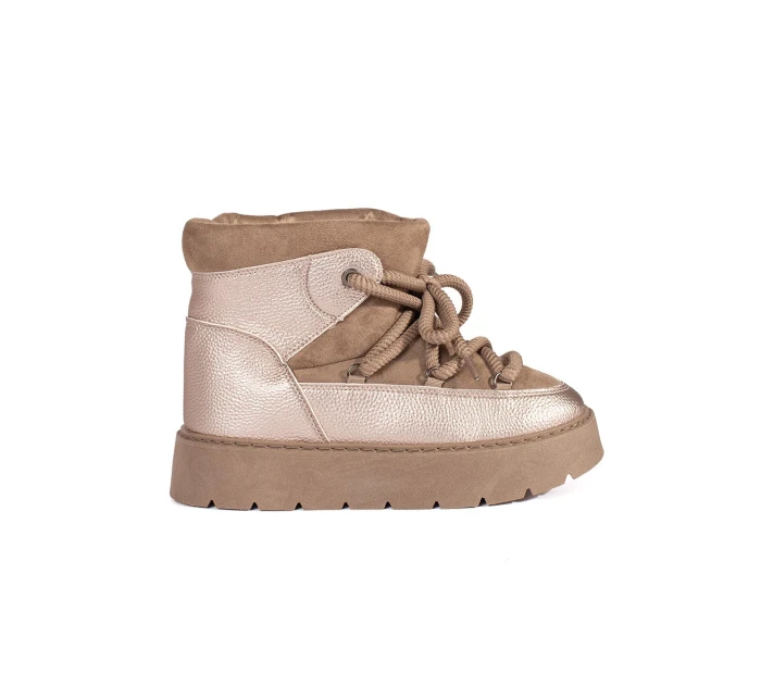 Moderné dámske snežnice hnedá platforma Moderné dámske snežnice hnedá platforma