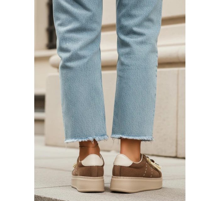 FashionStreet hnedé dámske tenisky ZY1413