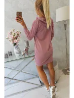 Šaty s kapucí tmavě růžové Šaty s kapucí tmavě růžové